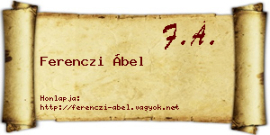 Ferenczi Ábel névjegykártya